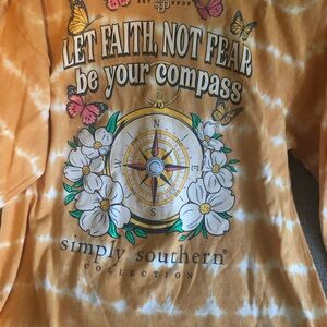 Simply Southern Orange Tie-Dye Compass Tee